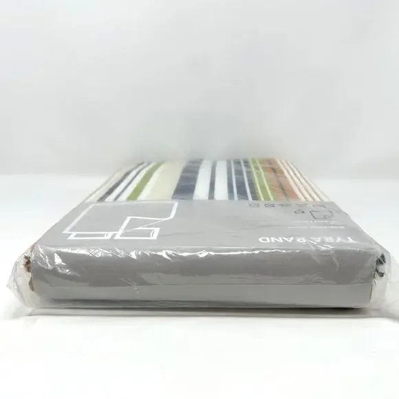 IKEA Tyra Rand King Duvet Cover + Pillowcases Striped 100% Cotton Maximalist New - Picture 8 of 11